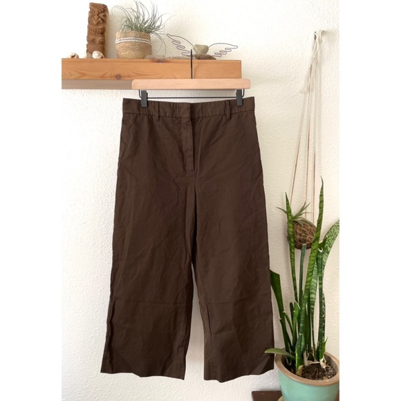 Prada high waisted brown cropped pant
